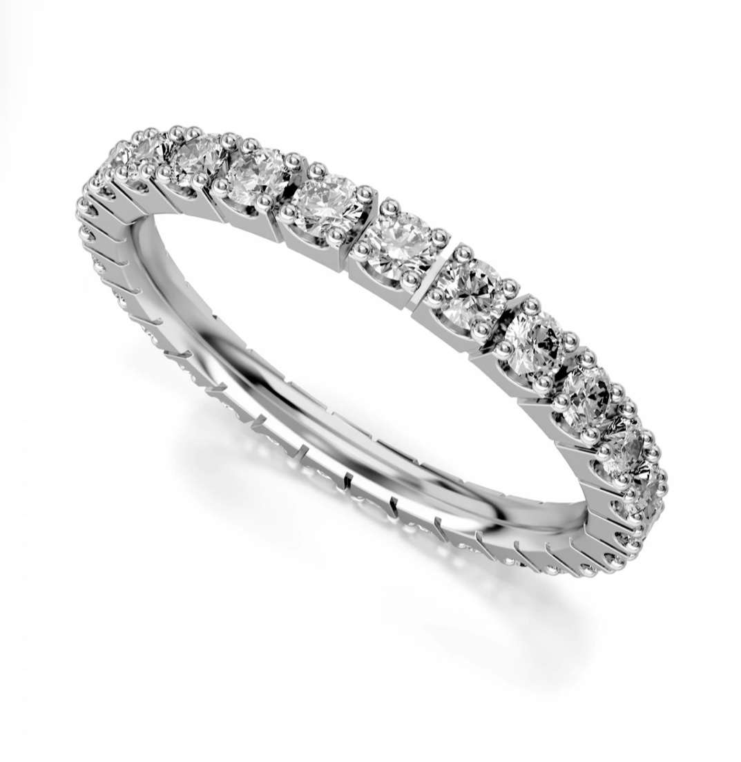 Обручальное кольцо с бриллиантами(0,87 ct.) из платины 950