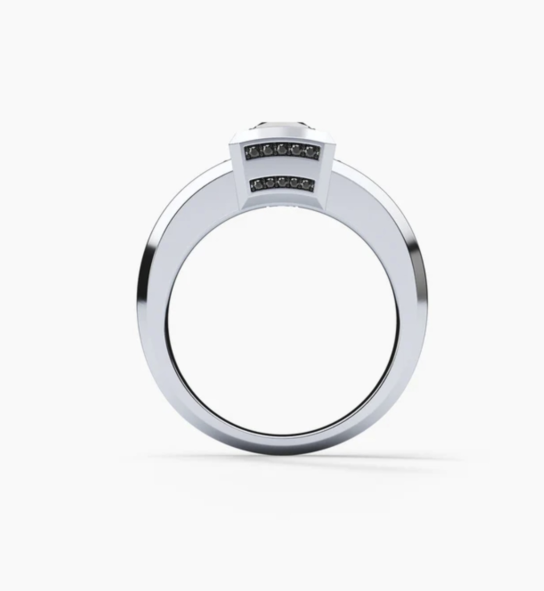 Кольцо с чёрным бриллиантом(1,45 ct.) из платины 950 пробы