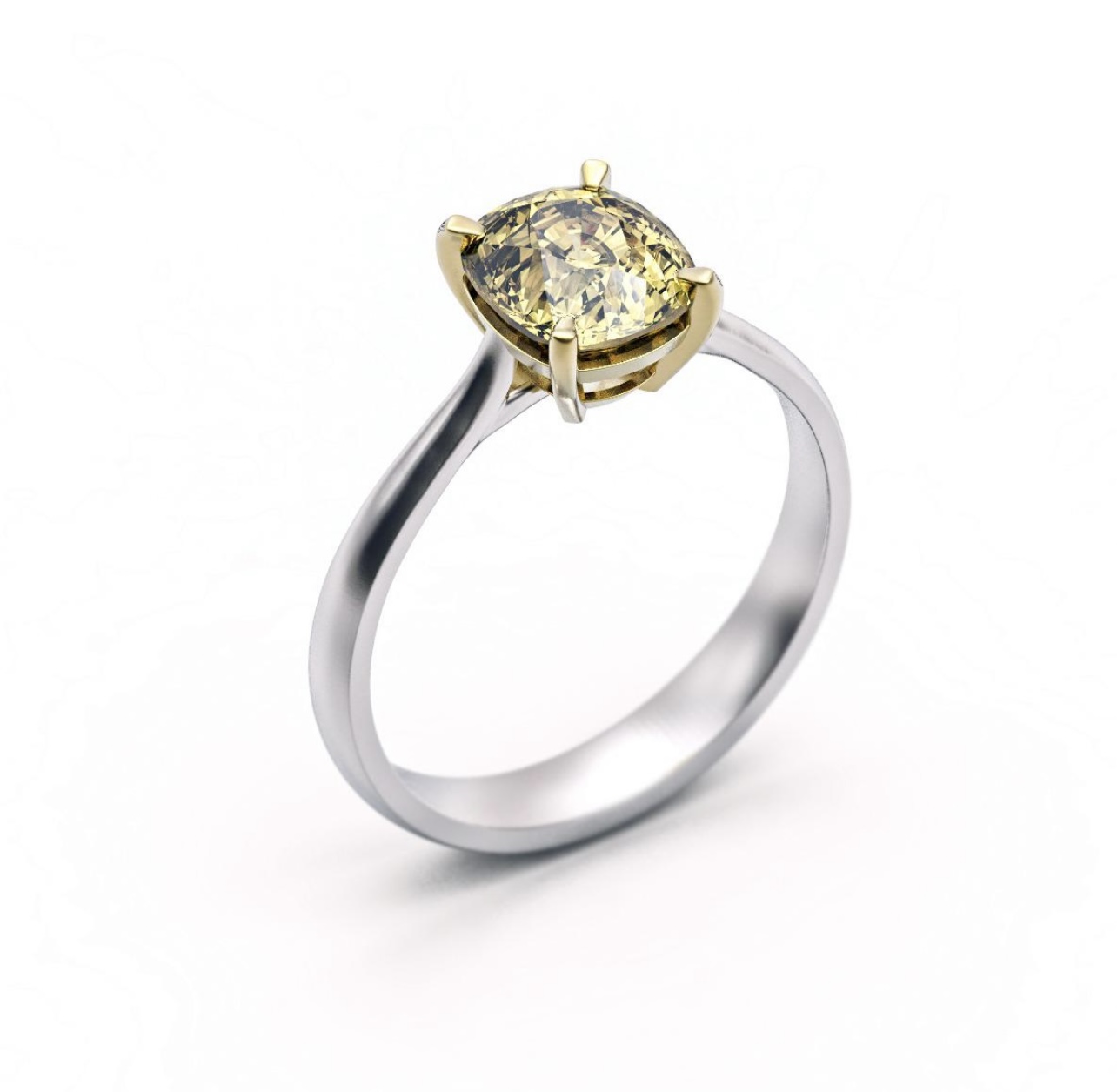 Кольцо с жёлтым бриллиантом(0,51 ct.) из платины 950 пробы