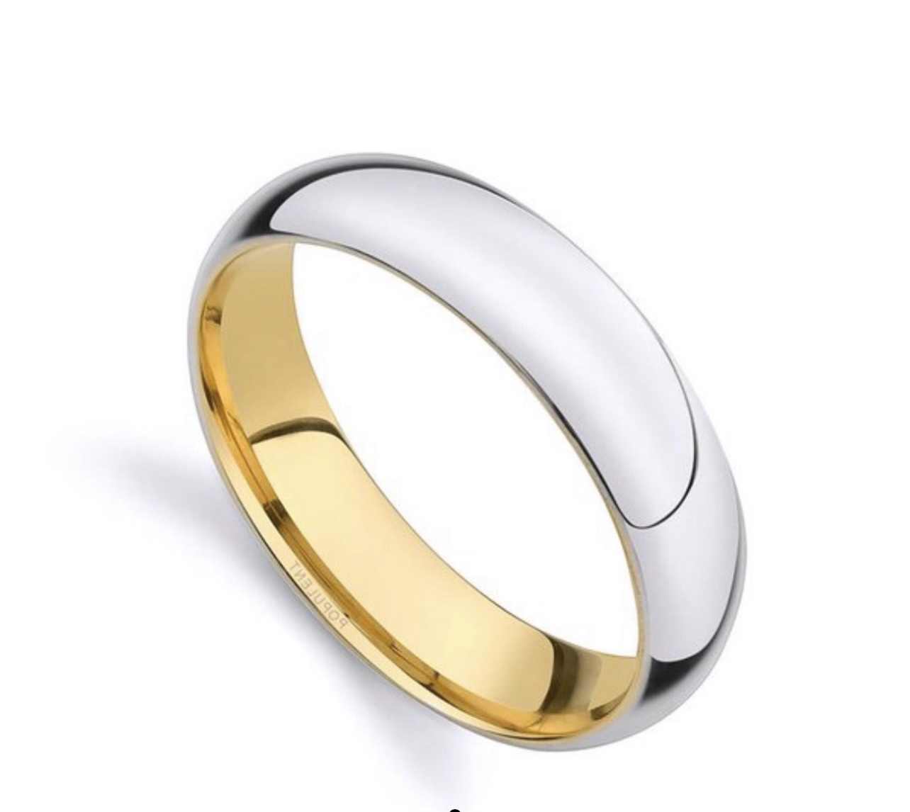 Обручальное кольцо из платины и золота(4,0 мм.)