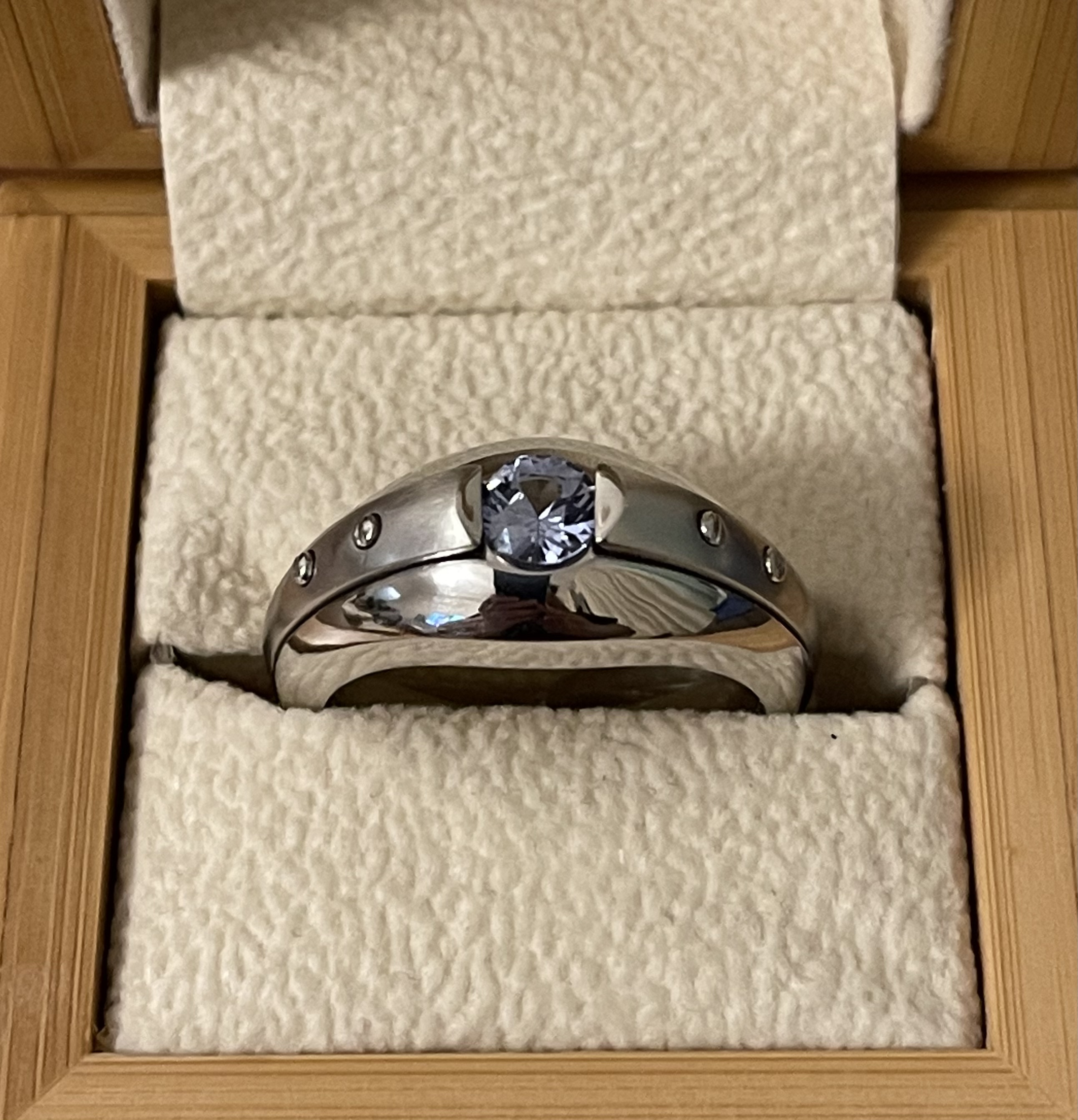Мужское кольцо с сапфиром(0,90 ct.) из палладия 850 пробы