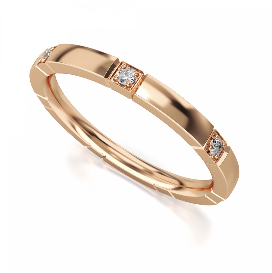 Обручальное кольцо с бриллиантами(0,105 ct.) из золота 750 пробы