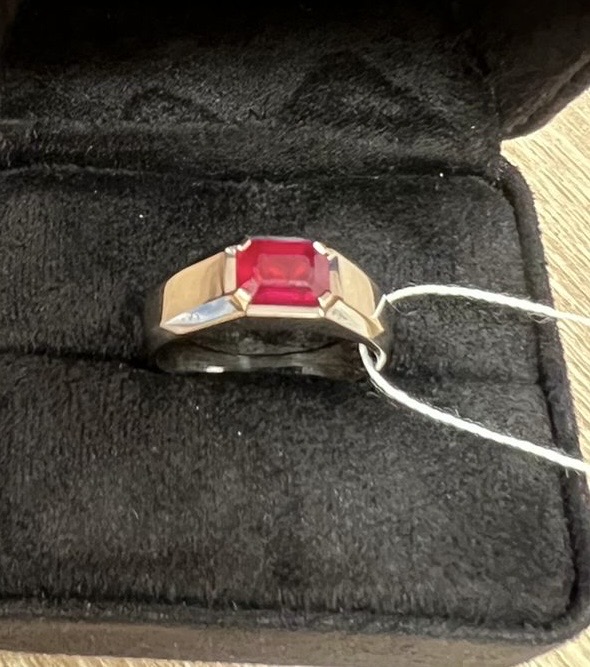Мужское кольцо с сапфиром(1,15 ct.)из палладия 850 пробы 