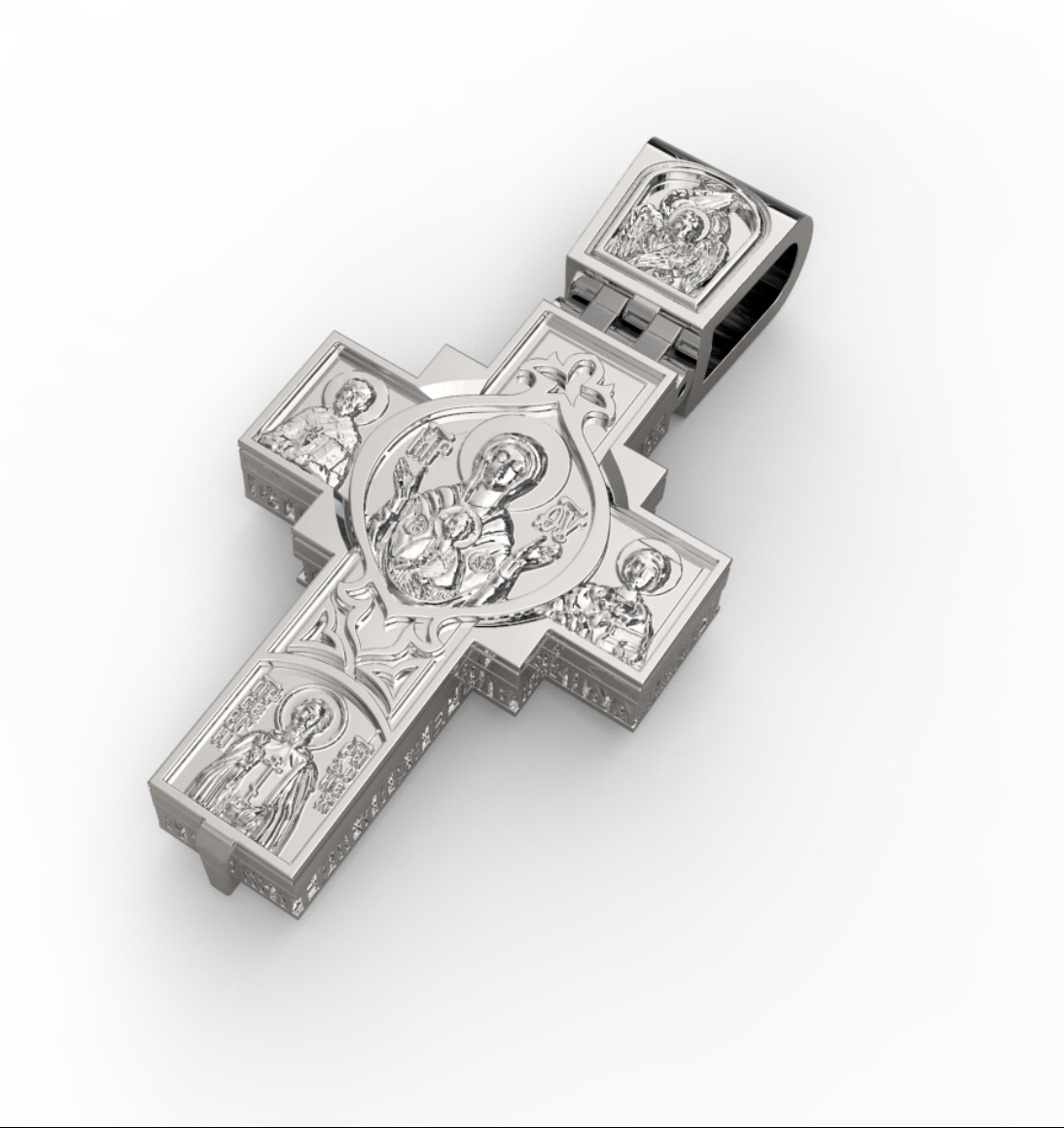 Православный мужской крест из платины