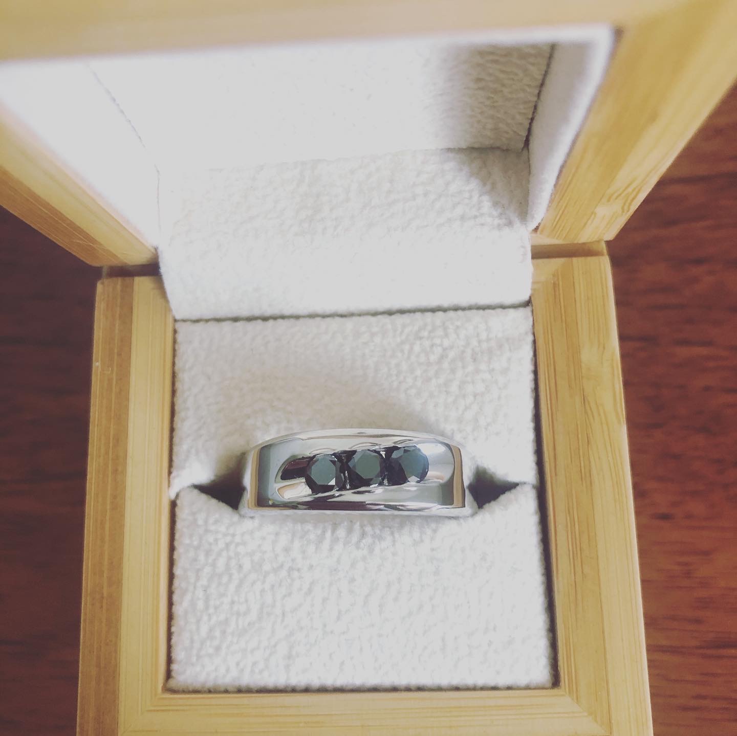 Мужское кольцо с чёрными бриллиантами(0,42 ct.) из палладия 